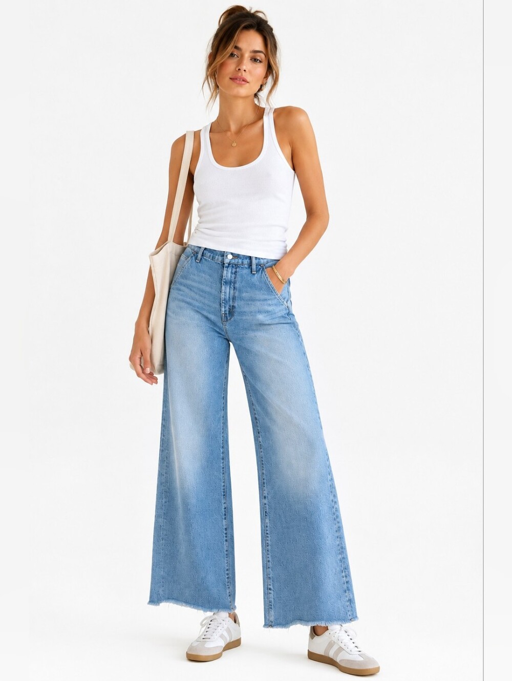 MOTHER The Sk8r Prep Sneak Jeans Light Wash Wide Leg Raw Hem Sz 29